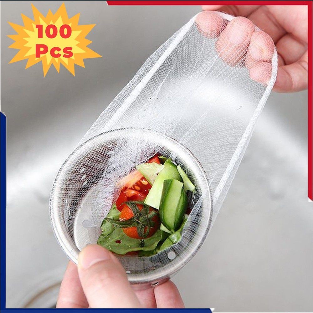 30ชิ้น/100ชิ้นทิ้งอ่างล้างจานกรองตาข่ายกระเป๋ากันน้ําถุงอ่างล้างจานอ่างล้างหน้ารั่วสุทธิครัวเรือนอ่างล้างจานท่อระบายน้ําชั้นสุทธิกระเ