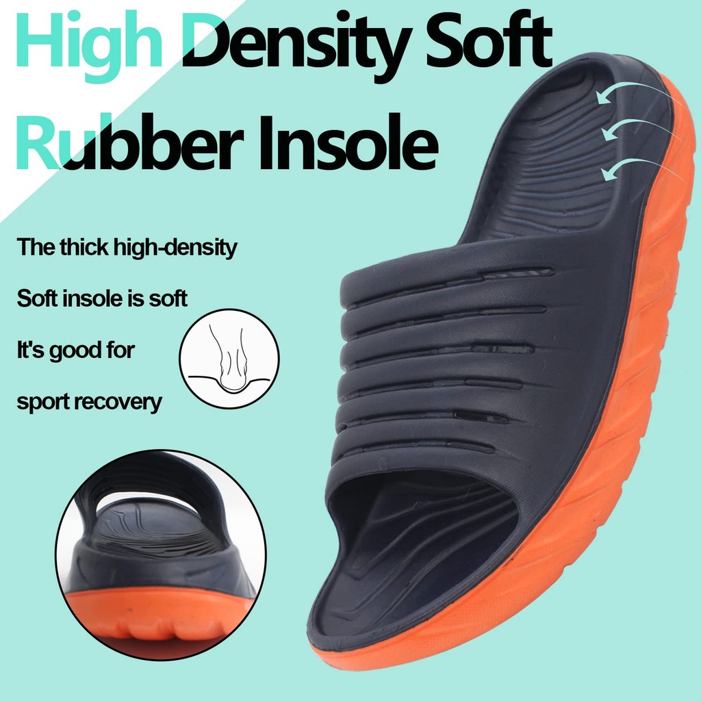 Mens Sport Recovery รองเท้าแตะสไลด์ plantar fasciitis Arch Support เบาะหนารองเท้าแตะน้ำหนักเบา Comfort orthotic เปิดนิ้วเท้า U-shaped รองเท้า