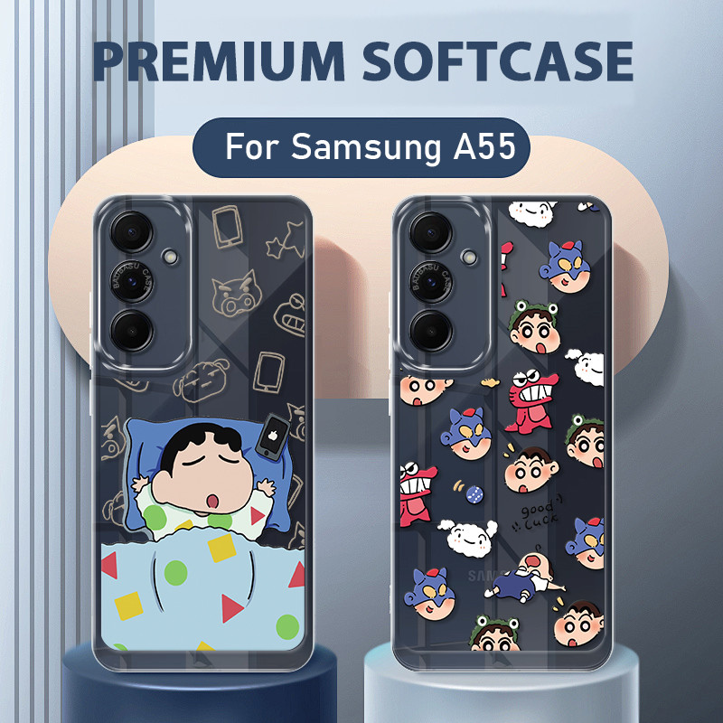 Crayon Shinchan Soft Case Samsung A55 5Gล่าสุดน่ารักปลอกSamsung A55 5GกรณีHp Clear Spiderman Samsung