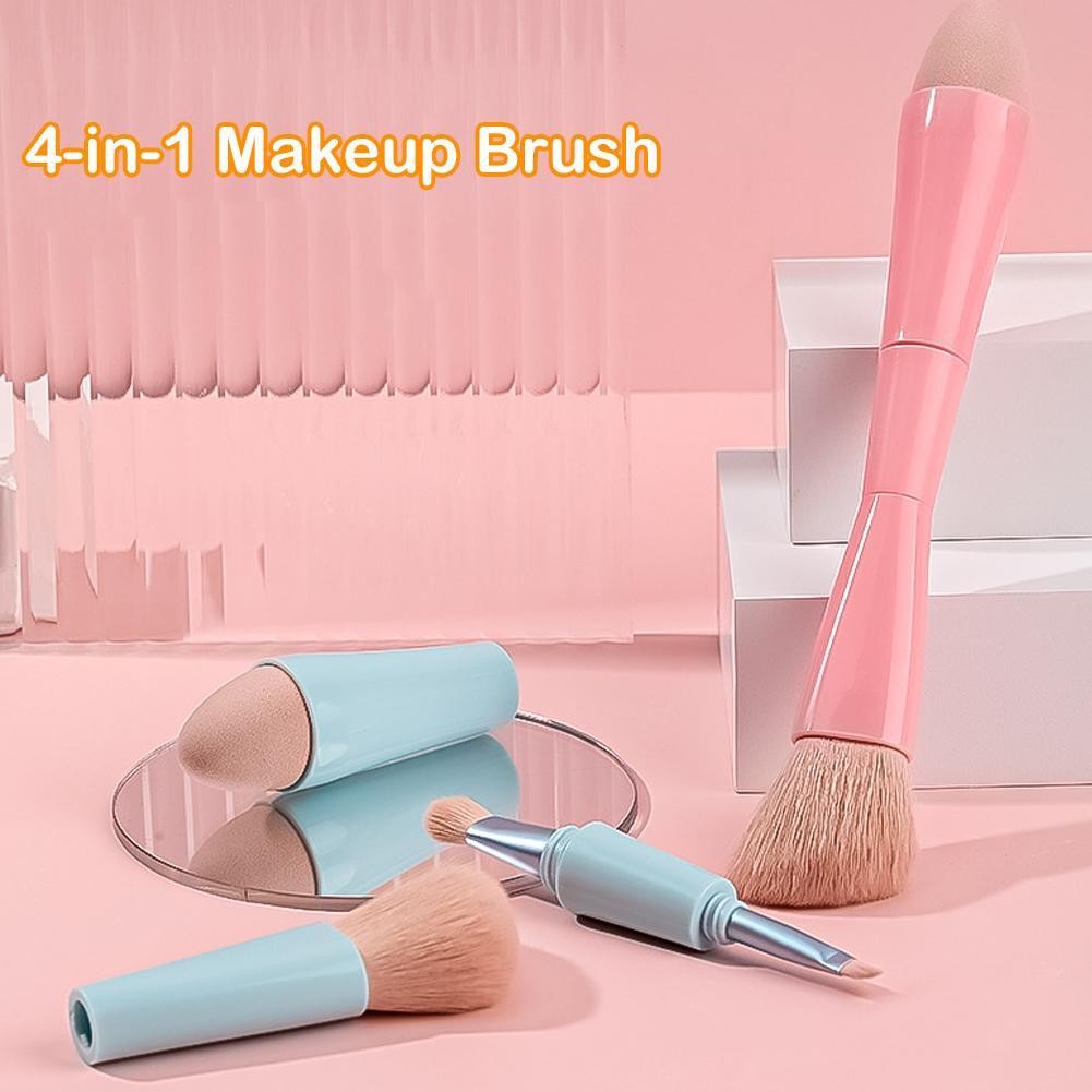 แปรงแต่งหน้า 4-in-1 Portable Powder Blusher Brush แปรงคอนซีลเลอร์ K4q1