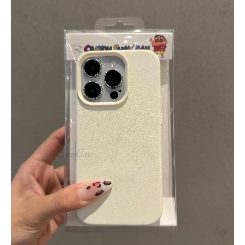 Ins สีทึบหนังเนื้อเคสโทรศัพท์ TPU soft case anti drop และ anti slip ฝาหลังสําหรับ iPhone 16 15 14 13 12 11 Pro Max ราคา ถูกที่สุด ดีลบีเคเค แกลเลอรีภาพที่ 4