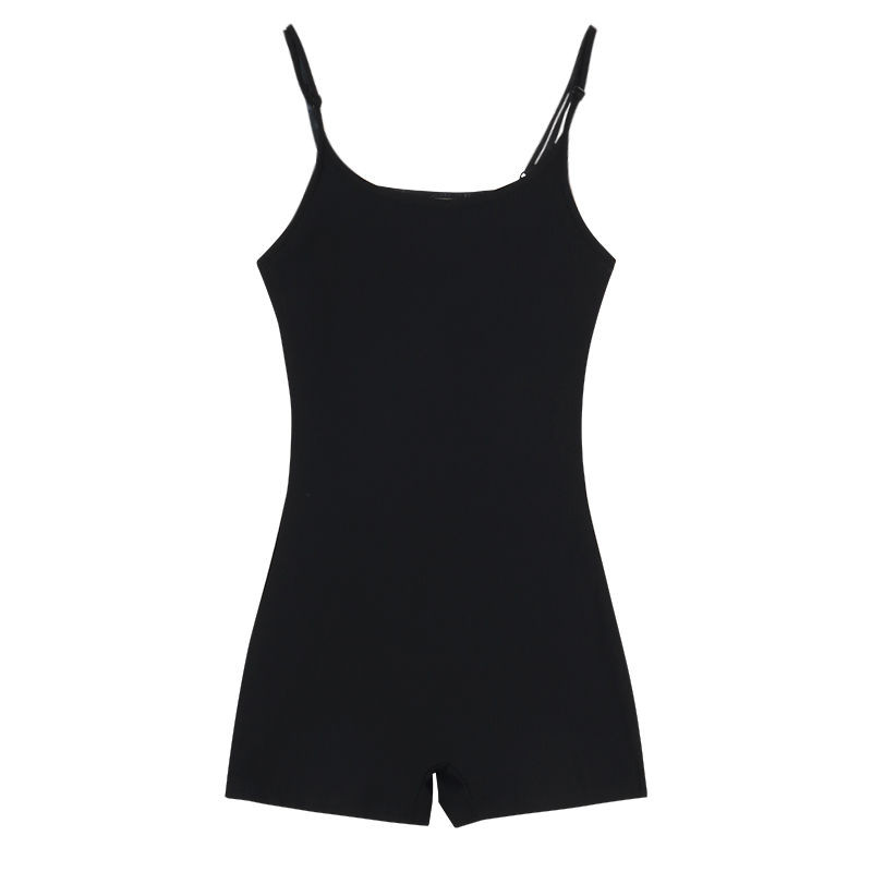 Jumpsuits สีดําลําลองฤดูร้อนเอวสูง Slim Playsuits เลกกิ้งชิ้นเดียวรัดรูปเซ็กซี่ - รูปที่ 5