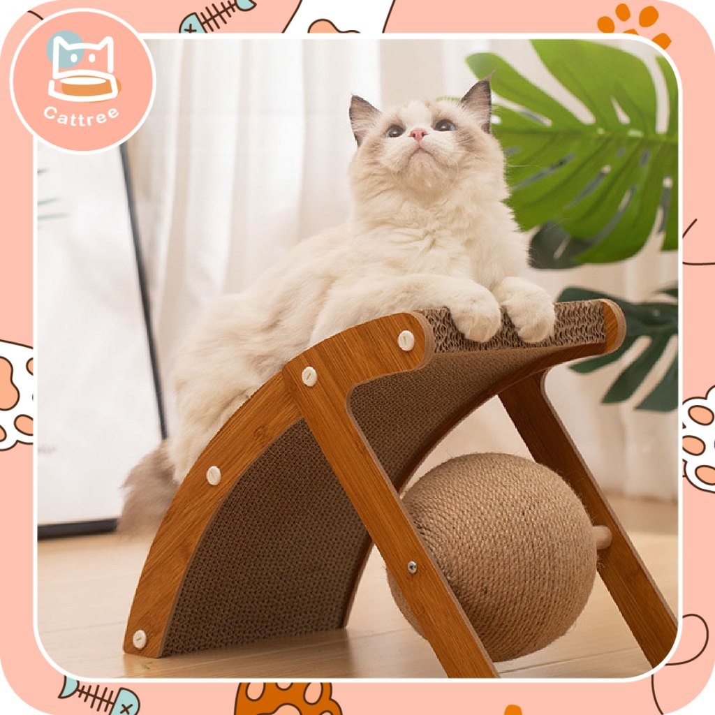 ของเล่นแมว ขนาด 31x20x16cm ลูกบอลแมว ลูกบอลลับเล็บ กระดาน ลูกฟูก ที่ลับเล็บแมว ที่ฝนเล็บแมว