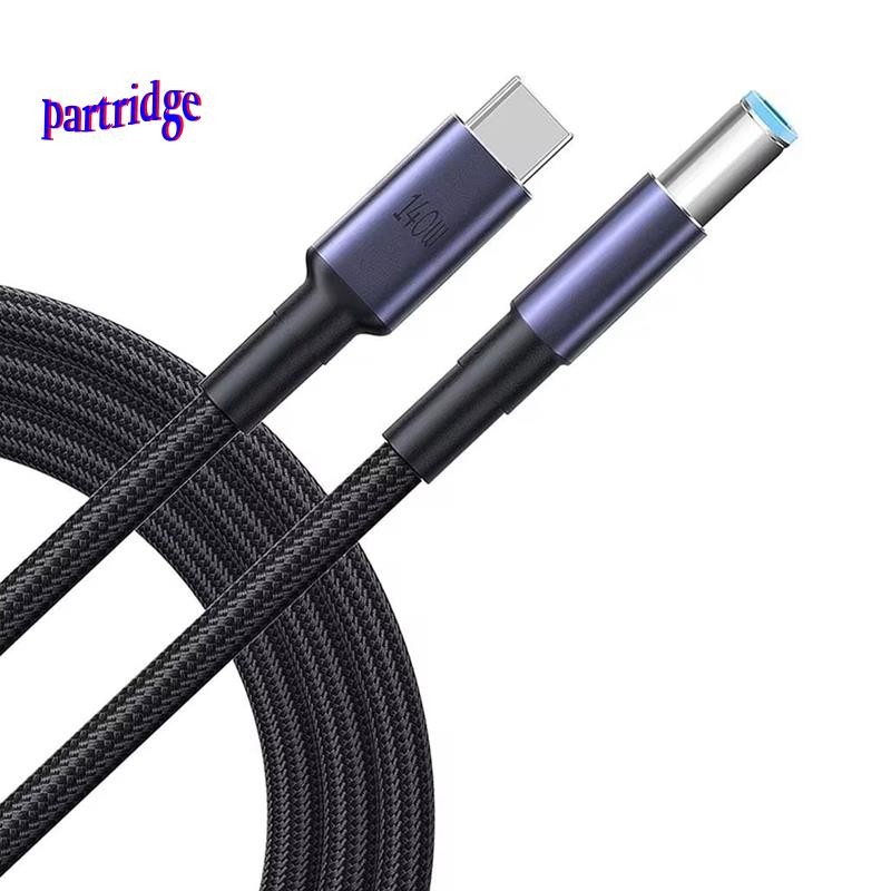 partridgefor Mini Type C to DC Power Cable รองรับ 140w USB C สายชาร์จสําหรับ & Mobile Power Bank 180 ซม.