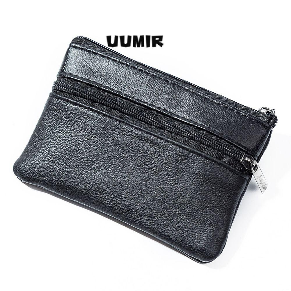 UUMIR กระเป๋าใส่เหรียญกระเป๋าสตางค์หนังมีซิปขนาดเล็กกระเป๋าใส่บัตรกระเป๋าสตางค์