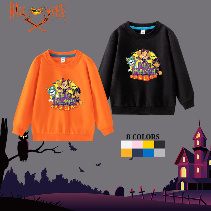 เสื้อสวมหัวเด็กแขนยาว Paw Patrol Halloween ฮาโลวีน สีส้ม ผ้าฝ้าย สเวตเตอร์เด็กชาย-เด็กหญิง TWY008