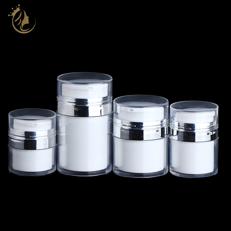 [goushbshiy] 15/30/50/100ml Airless Pump Jar อะคริลิคเปล่าครีมขวดรีฟิลเครื่องสําอางใช้งานง่ายคอนเทนเ