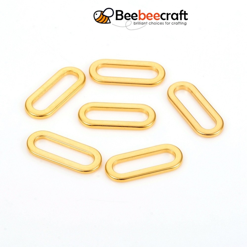 10-50 ชิ้น 304 สแตนเลสสตีล Linking แหวนรูปไข่ Golden 16x6.5x1 มม.เส้นผ่านศูนย์กลางภายใน: 12.8x3.2 มม.