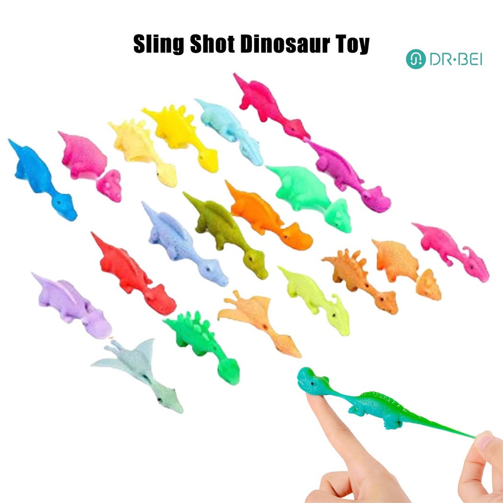 Dr.bei 10/20/30 ชิ้น Sling Shot ไดโนเสาร์ของเล่นนิ้วมือ Sticky Turkey Dino Shooter เกมความเครียดบรรเทายืดสีสัน Flying ไดโนเสาร์ของเล่น Party Favors