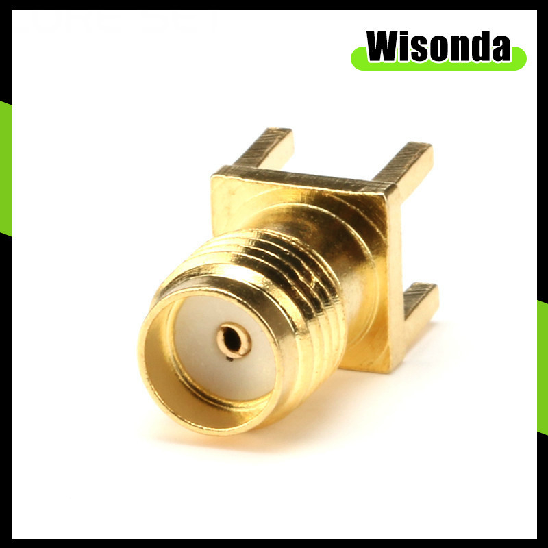 Sma Female Jack Solder Nut Edge PCB Clip Straight Mount Gold Plated RF Connector Receptacle Solder