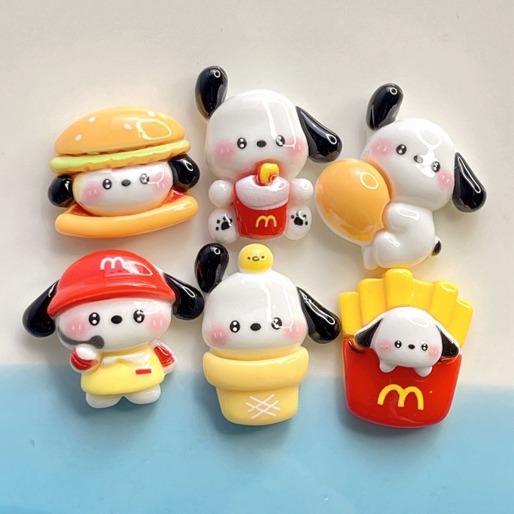 [100 ชิ้นพร้อมสต็อก] M McDonalds การ์ตูนอาหารของเล่น Papa Dog อุปกรณ์เรซินครีมกาว diy อุปกรณ์เสริมผมแถบคาดศีรษะ Key Chain จี้เคสโทรศัพท์ตกแต่ง