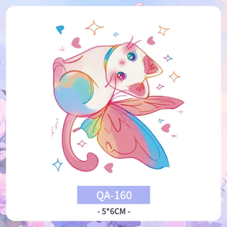 6พีซี วาดด้วยมือลายแมวที่มีสีสันสักสาวเซ็กซี่ข้อมือสักสติกเกอร์รอยสักกันน้ํายาวนาน7วันสติกเกอร์ผิวปลอมชั่วคราว