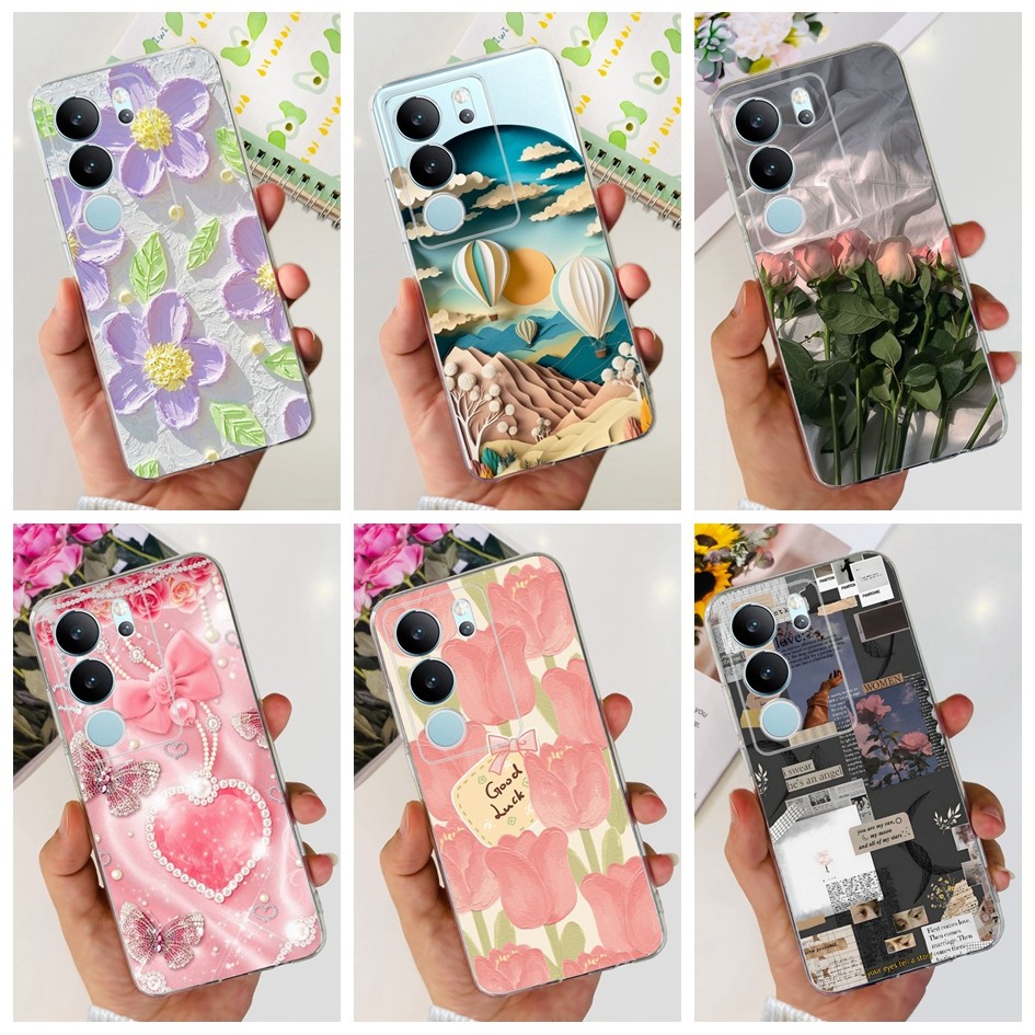 ปลอกกันกระแทกสําหรับ Vivo V29 Pro V2251 / V29 V2250 เคสโทรศัพท์รูปแบบแฟชั่นซิลิโคนอ่อนนุ่มปกหลังสําห