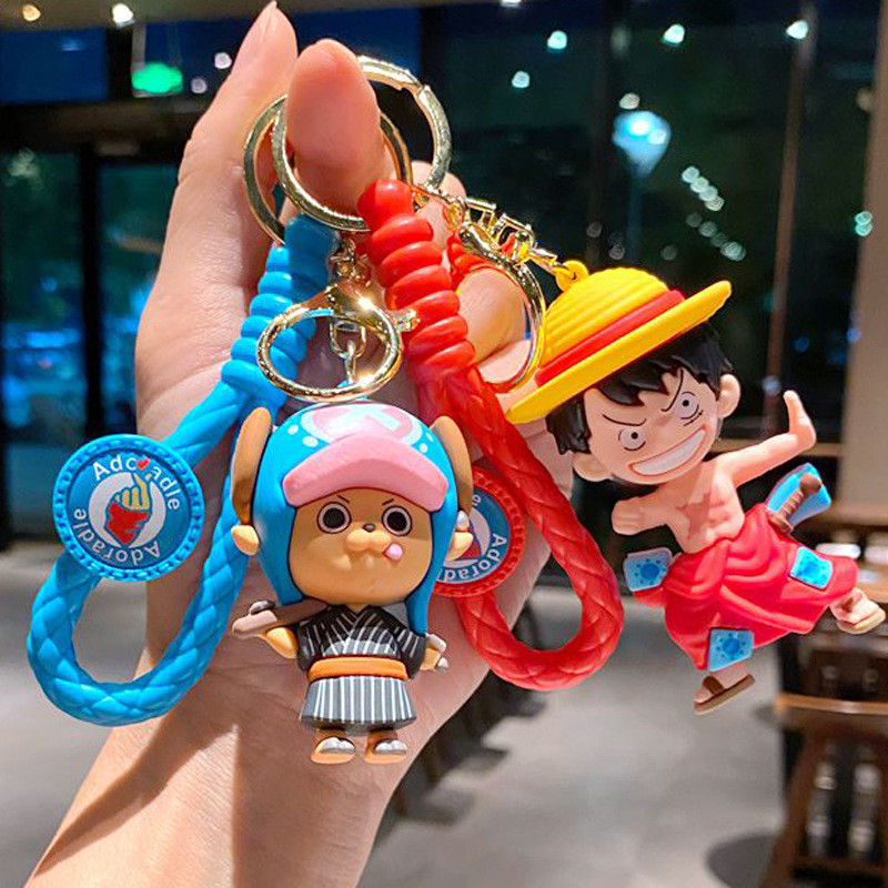 One Piece Luffy Ace พวงกุญแจการ์ตูน/น่ารักสร้างสรรค์กระเป๋านักเรียนจี้อะนิเมะของขวัญเล็กๆ