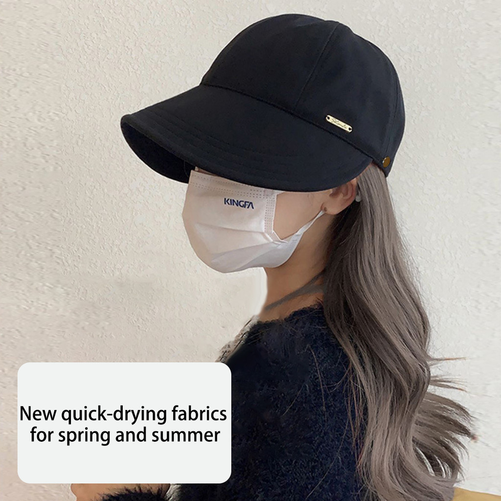 [CRD]หมวกกันแดดสไตล์ใหม่ผู้หญิงอินเทรนด์กลวงด้านบนหมวกแหลมป้องกันรังสียูวีแบบพับได้ - รูปที่ 2