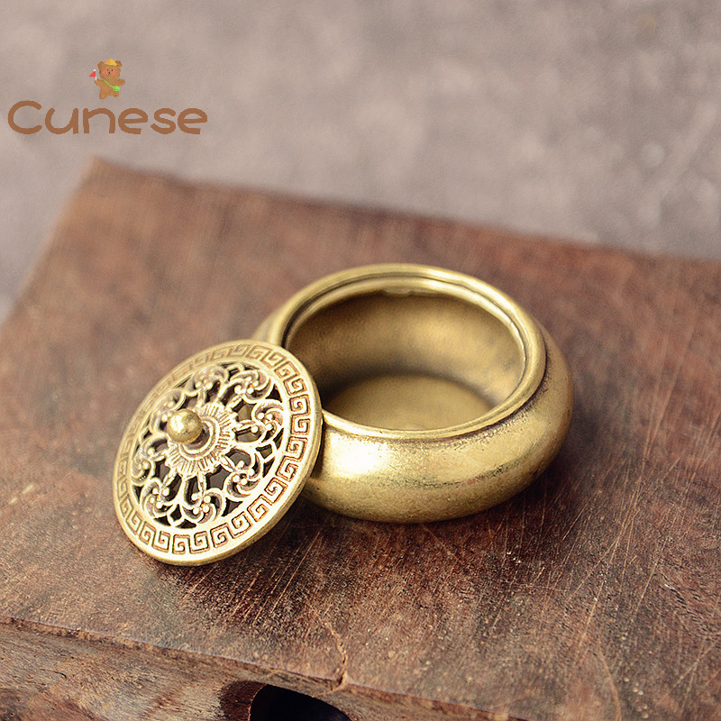 [Cenese] ทองเหลืองพ็อกเก็ตโลตัส Jiuding กระถางธูปธูปกลวงกระถางธูปขนาดเล็ก [ใหม่]