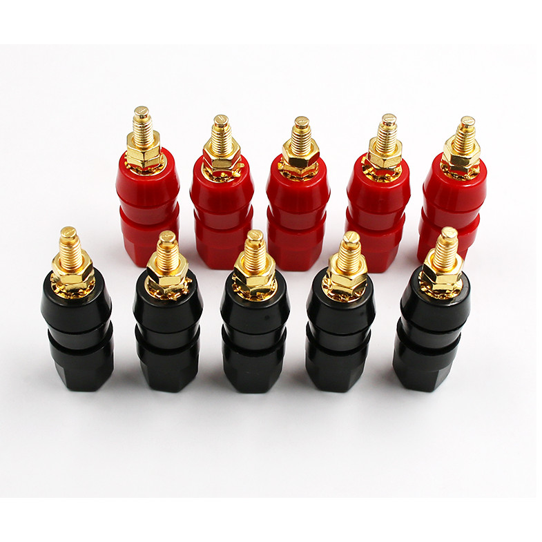 1/5 คู่ (สีดํา+สีแดง) M5 Terminals Connector เครื่องขยายเสียง Terminal Binding โพสต์ 4 มม.กล้วยลําโพงปลั๊กแจ็คอะแดปเตอร์ซ็อกเก็ต