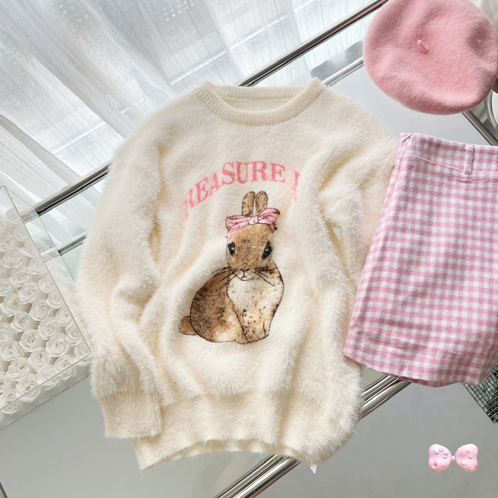 เสื้อสเวตเตอร์ถักขิงค์ใส่แล้วผอมหวานสไตล์ฝรั่งเศสสำหรับผู้หญิงเสื้อสเวตเตอร์ทรงหลวมแบบอ่อนโยนแมทช์ลุคง่ายแบบใหม่ต้นฤใบไม้ร่วง d6ue