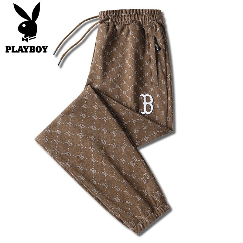 Playboy High Quality  Pants เวอร์ชั่นเกาหลี IceSilk Pants Pants Loose Casual Pants Slim Sweatpants