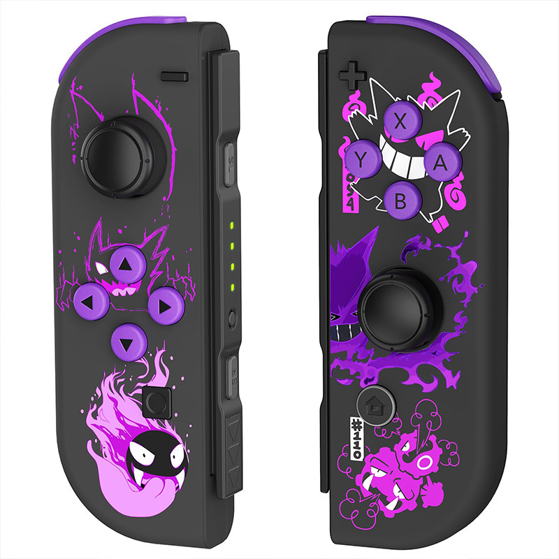 ตัวควบคุม Joypads ทดแทนสําหรับตัวควบคุม L/R ทดแทนไร้สายสําหรับสวิตช์, รองรับ S พร้อมกีฬา, ระบบสั่นสะเทือนคู่/การควบคุมความเสียใจ/ฟังก์ชั่น-Gengar