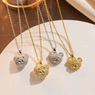 ใหม่ที่เรียบง่ายน่ารักเต็มเพชรเพทายหมีสร้อยคอแฟชั่นที่ไม่ซ้ํ…