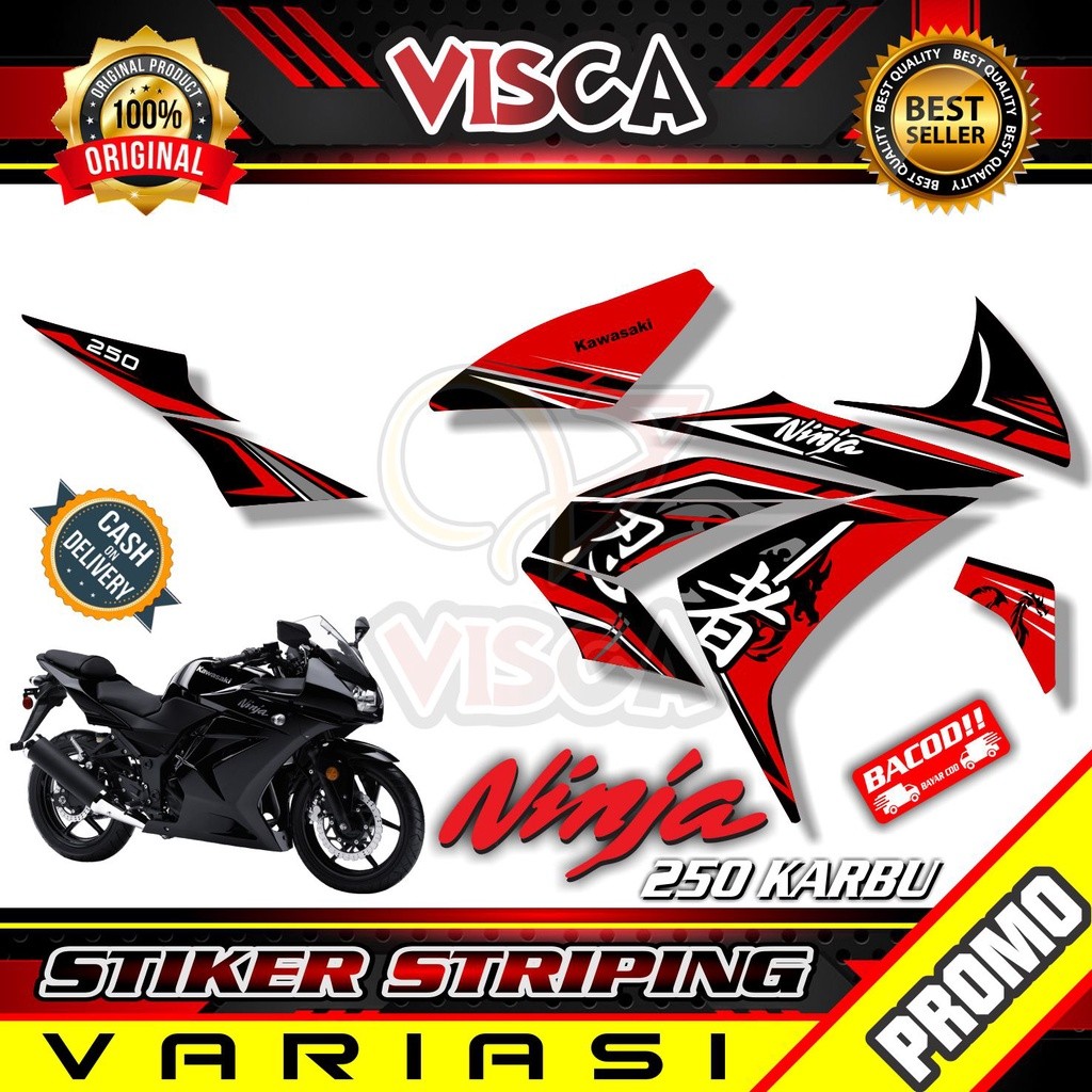 Ninja 250 Karbu Striping - Kawasaki Ninja 250 Karbu Variation Striping Sticker / Sticker - Ninja 250