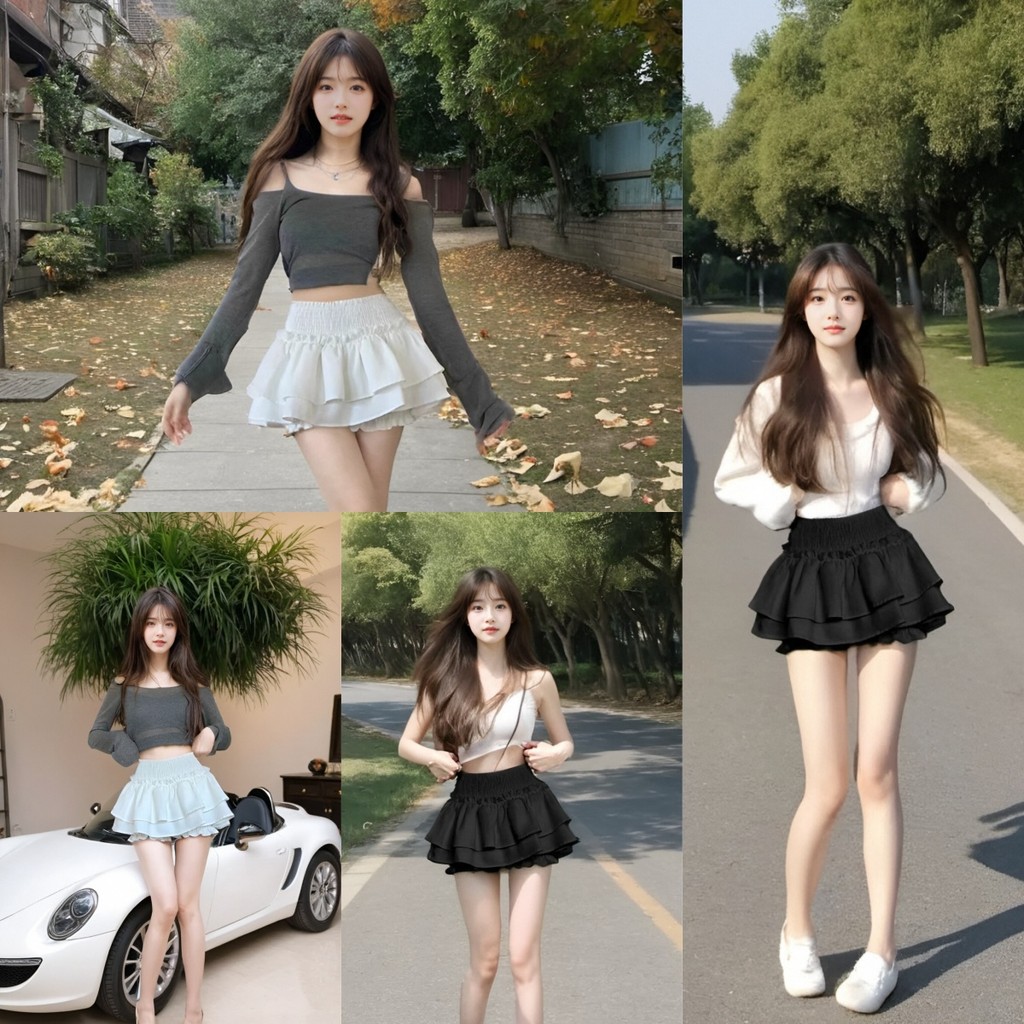 กระโปรงสั้นแฟชั่นใหม่เอวสูง เหมาะกับสาวตัวเล็ก