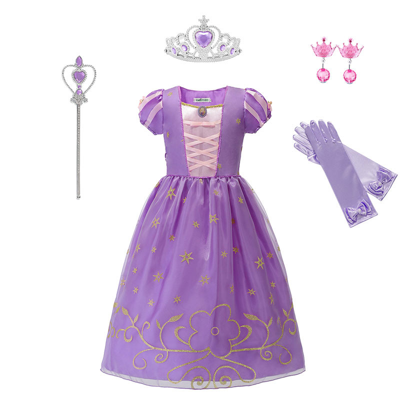 สาวงานเลี้ยงวันเกิดชุดเจ้าหญิงออโรร่าพีชคอสเพลย์เครื่องแต่งกายมงกุฎและถุงมือชุดเด็กเทศกาลเสื้อผ้าฮาโลวีน - รูปที่ 6