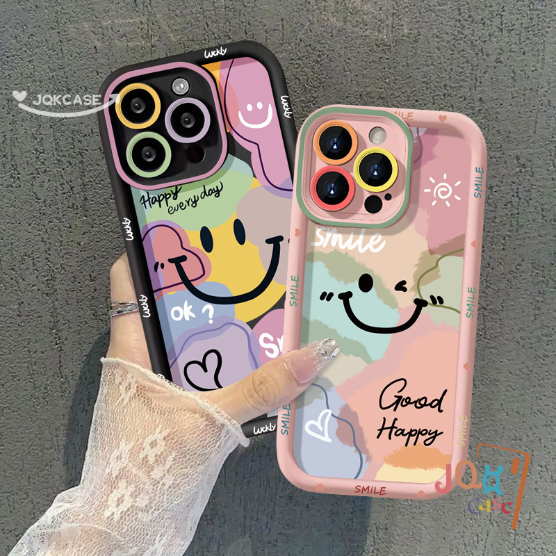 เคส เหมาะสำหรับ Redmi 12 13C 10A 12C A1 9T 9 10C 9A 9C NFC Note 9 12 11s 10 11 8 Pro Max Pro ยิ้มหน่อย โชคดี แฟชั่น เคส