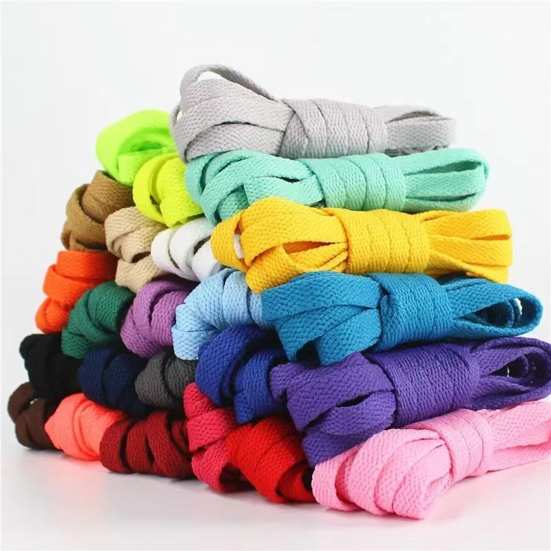 Universal Original สีรองเท้าผ้าใบ Laces แบนสไตล์แบนผ้าใบ Laces กว้าง 8 มม.หลายสีตัวเลือก 1 คู่แพ็ค