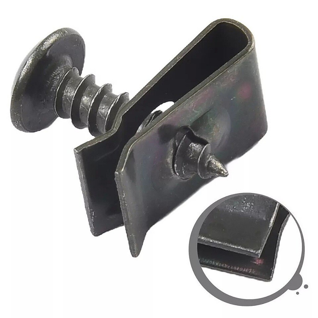 50pcs โลหะ U-Type คลิปสกรูชุดกันชนรถ fender Fasteners ฐาน Self-tapping สกรูหัวเข ็ มขัดคลิป