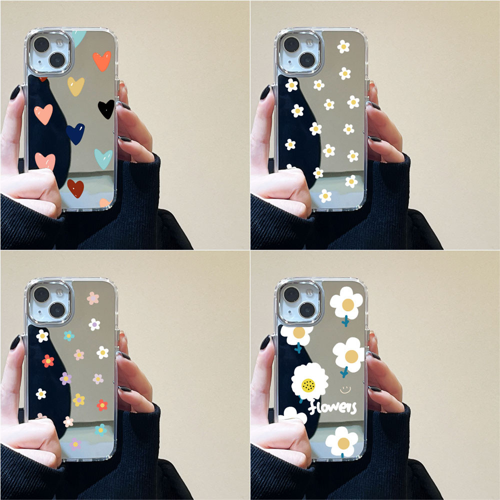 TPU กระจกแต่งหน้าเคส For iPhone 11 16 15 Pro Max 13 14 12 16pro 16promax 13promax 15promax 15pro 13pro เคสโทรศัพท์มือถือ