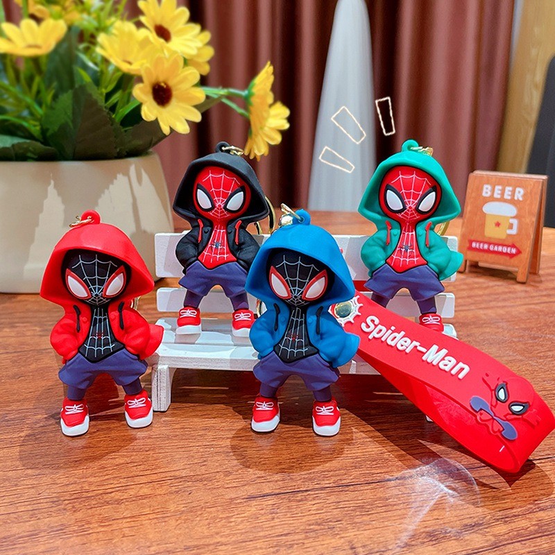 ขายส่ง Spider Man พวงกุญแจ Action Figure อะนิเมะพวงกุญแจจี้เด็กของขวัญ