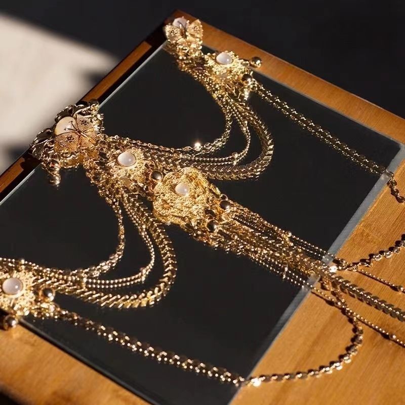 Hanfu สไตล์แปลกใหม่คลาสสิกเสื้อผ้าเอว Chain Xiuhe พู่ยาวสไตล์โบราณหลากหลายเอวอุปกรณ์เสริมหญิง Super Fairy Retro 9.23