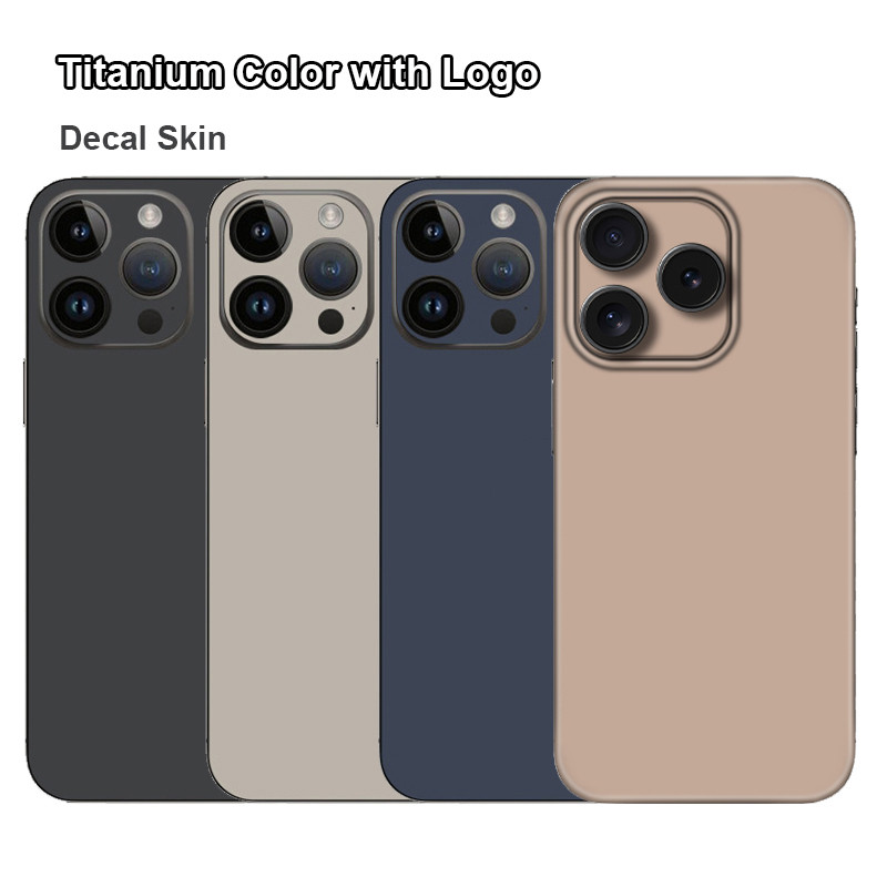 Desert Titanium สีโลโก้ Decal ผิวสําหรับ iPhone 16 15 14 13 Pro Max 16E กลับหน้าจอป้องกันฟิล์ม Wrap Matte สติกเกอร์