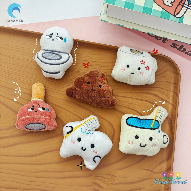Keepmoving Creative ตลกห้องน้ํา Series ตุ๊กตาพวงกุญแจจี้การ์ตูนน่ารักจี้ Kawaii กระเป๋าเป้สะพายหลังอุปกรณ์ตกแต่งของขวัญใหม่