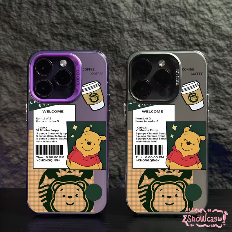 การ์ตูนน่ารักๆวินนี่เดอะพูห์กาแฟ เคส Samsung A05s A04s A14 A54 A03s A03 A13 A32 A05 A15 A12 A03 A34 A11 A30s A53 A24
