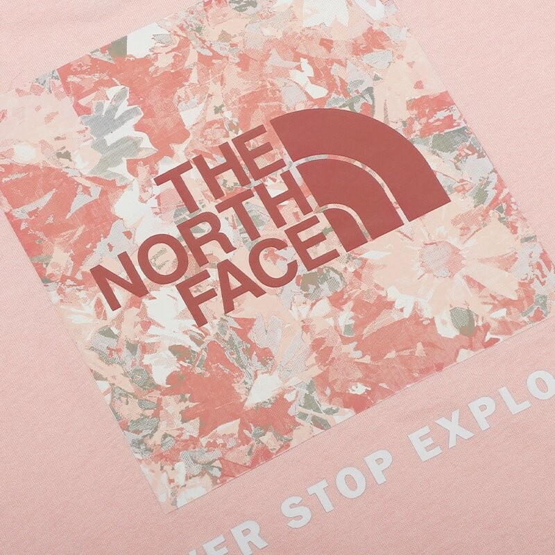 💘💘💘 HOT เสื้อยืดคอกลม แขนสั้น ผ้าฝ้าย ระบายอากาศได้ดี ลาย The North Face สําหรับผู้หญิง เสื้อยืดผู้ช