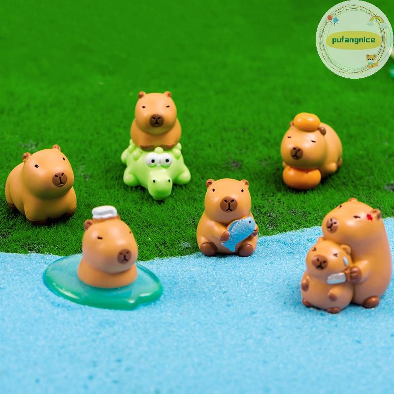 Pufangnice Mini Capybara เครื่องประดับ Kapibala จระเข้ตุ๊กตา Micro ภูมิทัศน์ตกแต่งตุ๊กตา Miniature Pond Decor ของเล่น TH