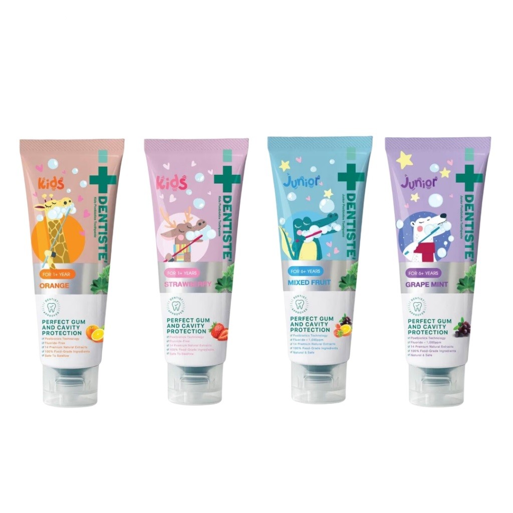 ใหม่! ยาสีฟันสำหรับเด็ก Dentiste(เดนทิสเต้) Kids/Junior Postbiotics Toothpaste Perfect Gum and Cavity Protection ขนาด 60