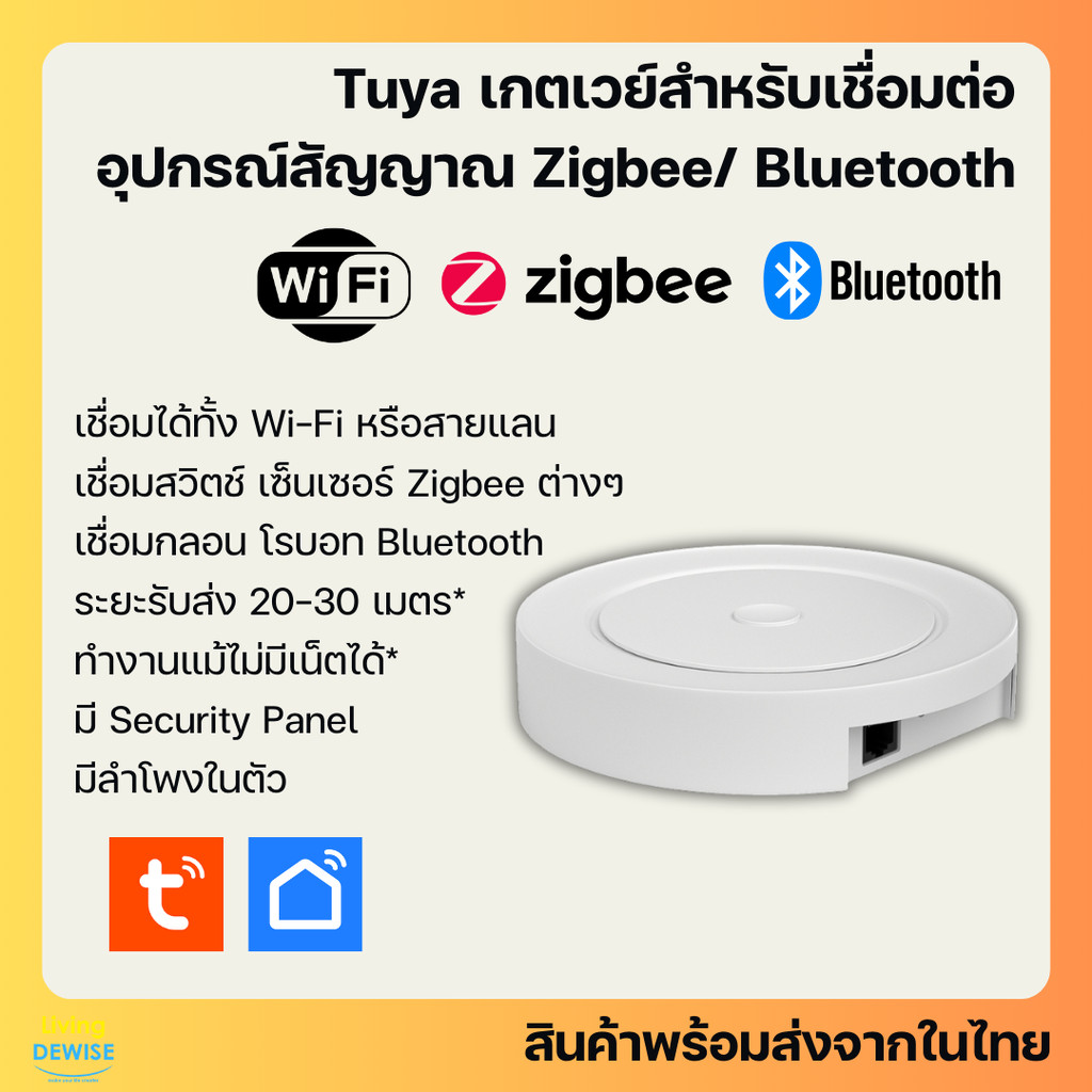Tuya เกตเวย์ Multi-Mode Gateway (JMMGW01) แบบต่อสายแลนหรือ Wi-Fi สำหรับเชื่อมต่ออุปกรณ์ Zigbee และ Bluetooth