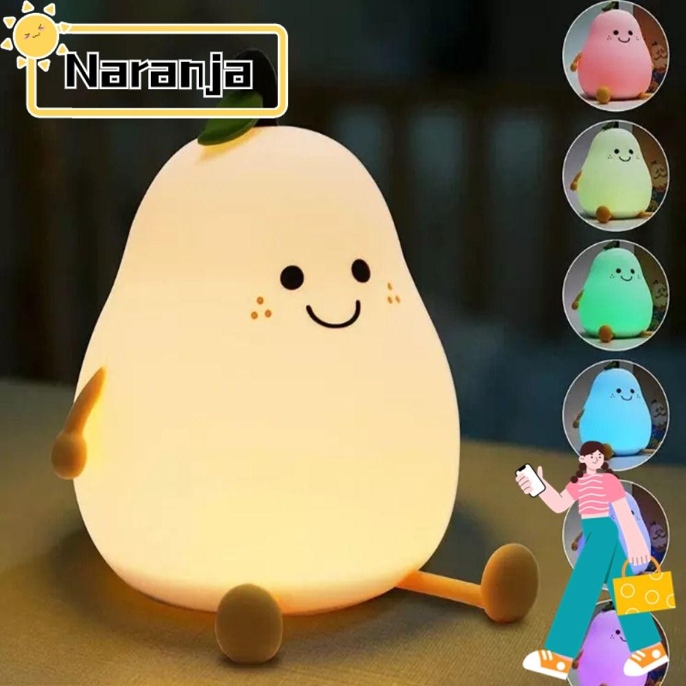 Naranja โคมไฟกลางคืนหรี่แสงได้, Nightlight 7 สีสําหรับเด็กไฟกลางคืน,แฟชั่น USB ชาร์จของขวัญน่ารักซิลิโคนเนอสเซอรี่ Sleeping Lamp