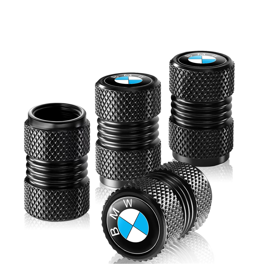 ยางวาล์ว Stem Caps-4 pcs สีดํายางรถวาล์ว Stem Caps Fit สําหรับ BMW X1 X2 X3 X4 X5 X6 X7 Series, อลูมิเนียมยางวาล์ว Stem Air Cap-Crosion ทน & Leak-Proof