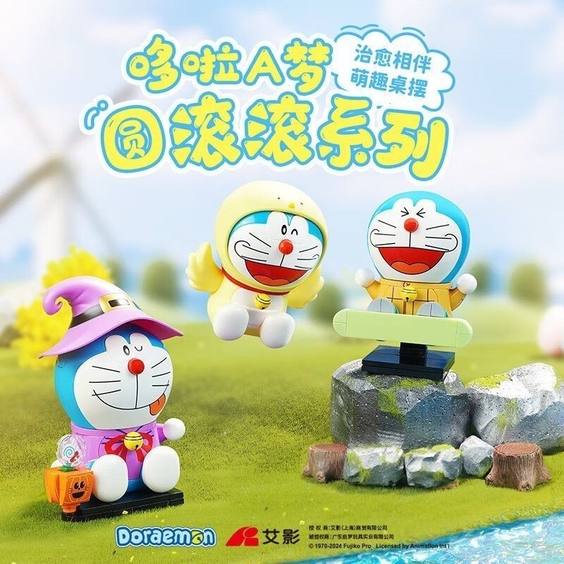 Keeppley Doraemon Round Robot Cat Tinkerbell Cat โมเดลตกแต่งรูป