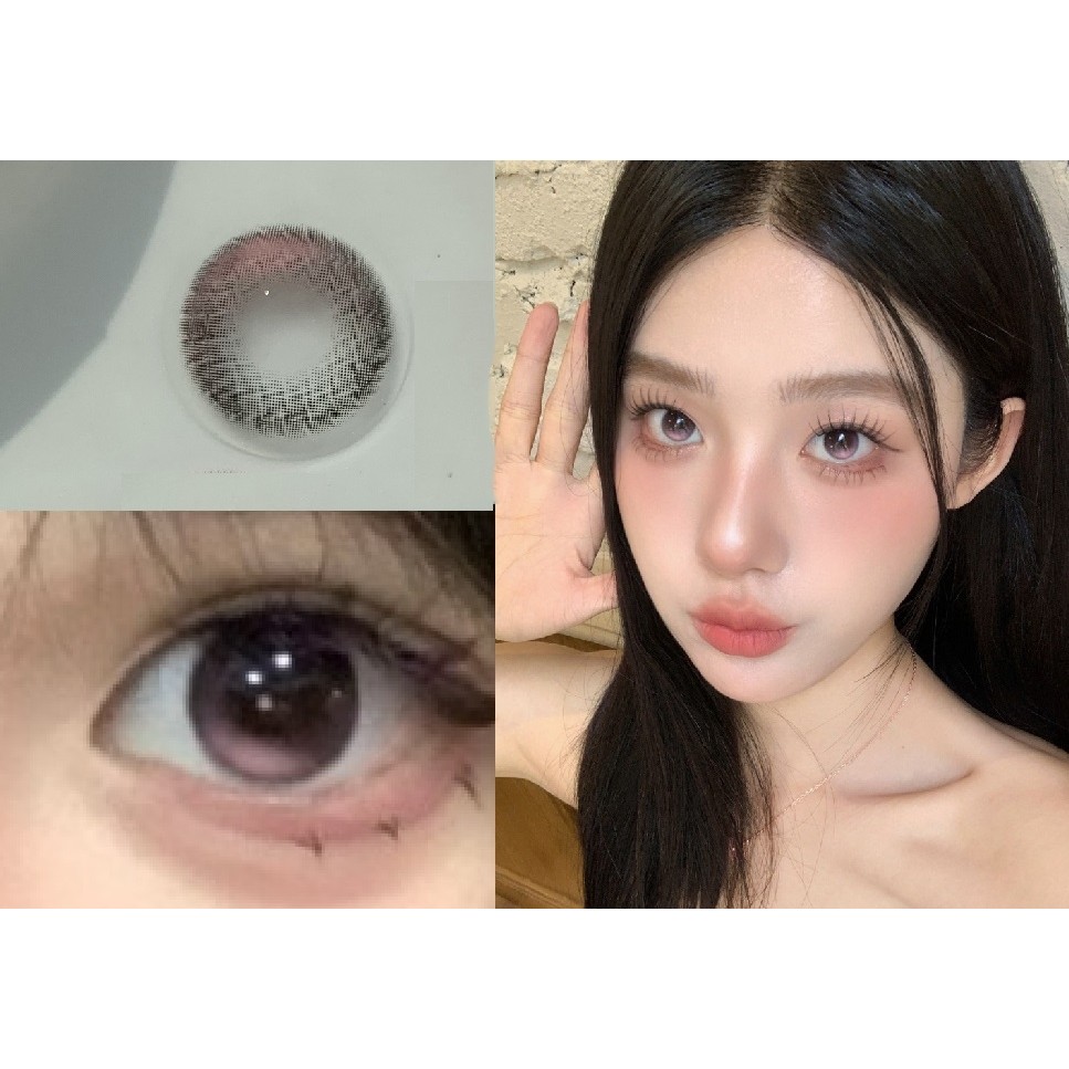 (2024.Oct.6th)hyhei Series,Xiyou Brand ,14.20mm,(เกรด 0-8.00), คอนแทคเลนส์ 6 เดือนใช้ (สีดํามีสีชมพู