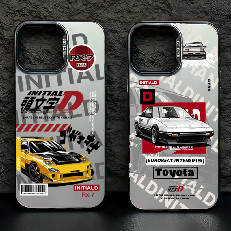 อินเทรนด์ JDM กีฬารถสําหรับ iPhone 16 15 14 13 12 11 Pro Max XR X XS Max 7 8 Plus SE2 Cool Race รถหรูหรา IMD ชุบโลหะกันกระแทก Hard ฝาหลัง