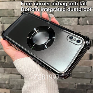 กันกระแทกเคสสําหรับ Iphone X XS XR XS MAX เคสโทรศัพท์ TPU แว่นขยายแม่เหล็กล่าสุดโปร่งใส premium Soft Case