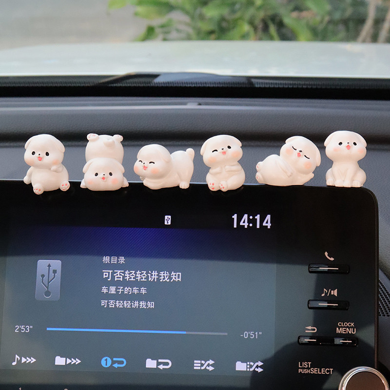 6 ชิ้น/เซ็ตตกแต่งรถ Garnish Healing สุนัขเครื่องประดับสําหรับรถ Dash ตกแต่งด้านหลังดูกระจกเครื่องประดับ Dashboard เรซิ่นรูปรถตกแต่งภายในรถอุปกรณ์เสริม