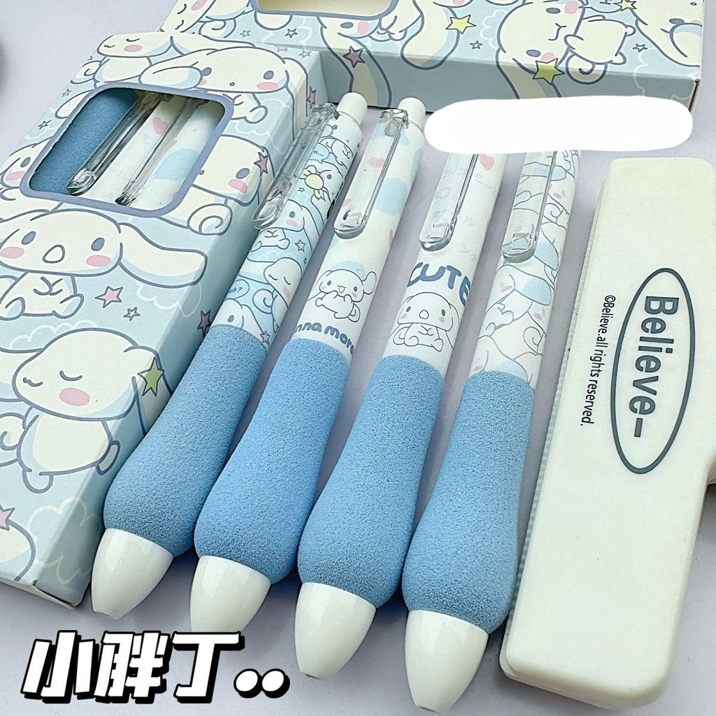 4//5/6pcs Sanrio Hello Kitty Kuromi Decompression ปากกาเจลการ์ตูนปากกา Cinnamoroll อะนิเมะ St หัว Quick-drying สีดํานักเรียนเครื่องเขียน