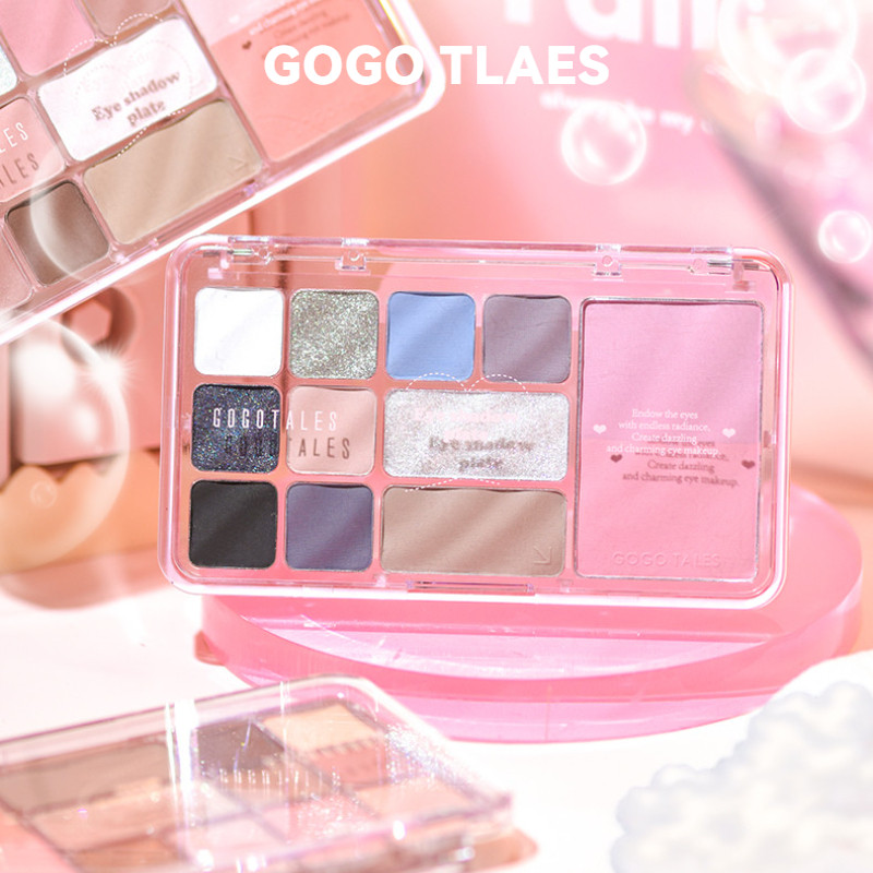 GOGO TALES อายแชโดว์ หลากสี เนื้อแมตต์ ทุกวัน พาเลทอายแชโดว์ คอนทัวร์แต่งหน้า & บลัชออน พาเลท 3-in-1